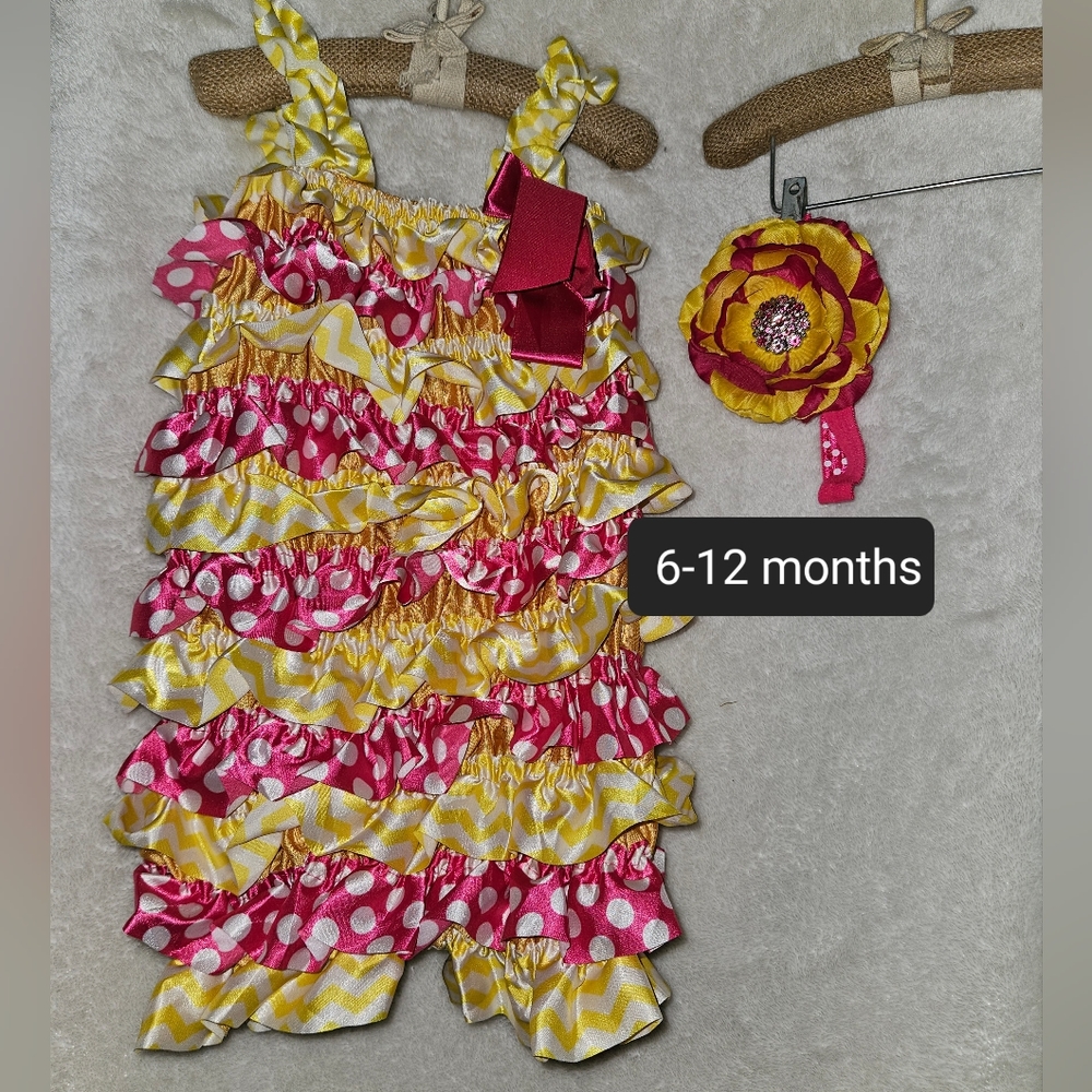 Lace & Satin Romper w/headband